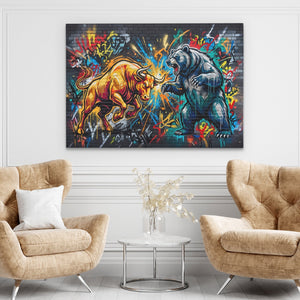 Bull Bear Clash - Luxury Wall Art