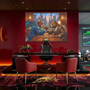 Bull Bear Office Arm Wrestle — Bull Bear Office Arm Wrestle Bull Trader Room Land 3