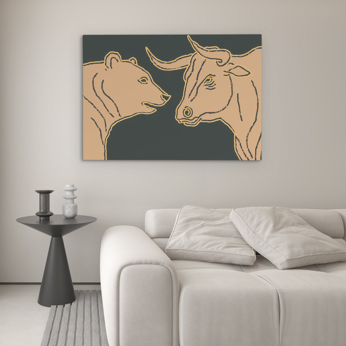 Bull Bear Standoff - Luxury Wall Art