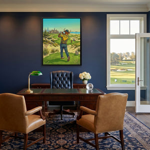 Bull Driver Box canvas wall art, room view