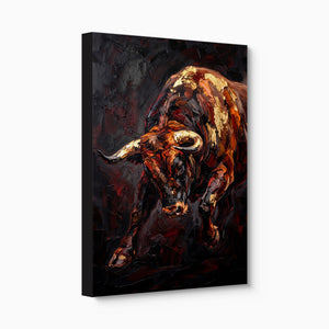 Bull Ember Charge - Luxury Wall Art