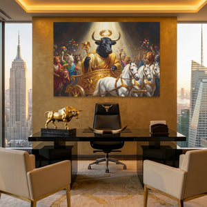 Bull Golden Ascension - Luxury Wall Art