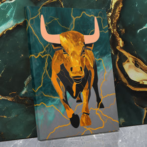 Bull Lightning Charge - Luxury Wall Art