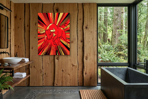 Bull Red Charge — bull red charge wooden bathroom with window 1port flush print