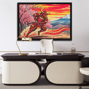 Bull Samurai Charging - Luxury Wall Art