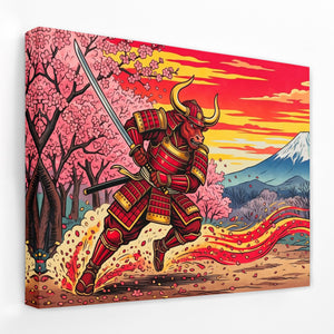 Bull Samurai Charging — Bull Samurai Charging Landscape Side View Mirror Wrap 137
