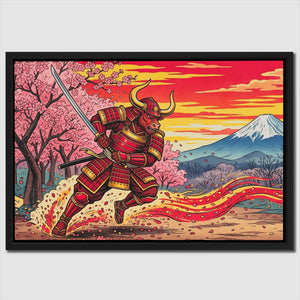 Bull Samurai Charging — Bull Samurai Charging Close Up Landscape 73