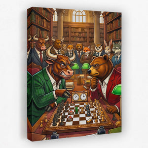Bull V Bear Chess Match — Bull V Bear Chess Match Portrait Side View Mirror 145