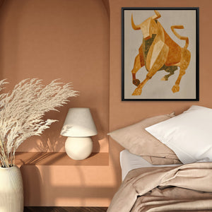 Bull's Amber Charge - Luxury Wall Art