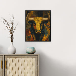 Bull's Amber Fury - Luxury Wall Art