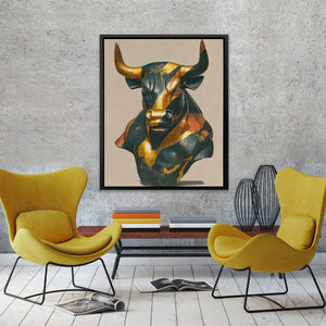 Bull's Bronze Monolith - Luxury Wall Art