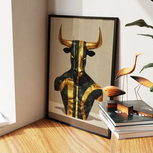 Bull's Golden Armor - Luxury Wall Art