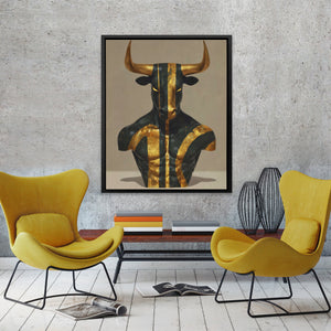 Bull's Golden Armor - Luxury Wall Art