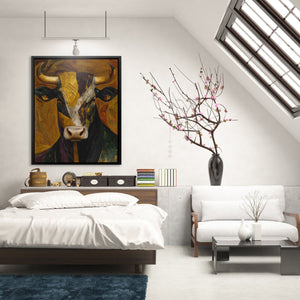 Bull's Golden Thunder - Luxury Wall Art
