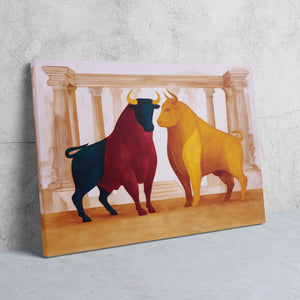 Bulls in Opposition - Luxury Wall Art