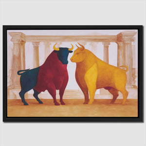 Bulls in Opposition - Luxury Wall Art