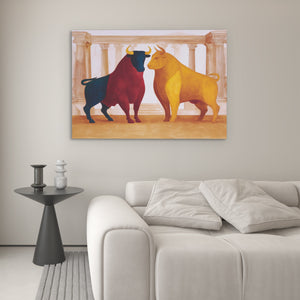 Bulls in Opposition - Luxury Wall Art