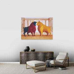 Bulls in Opposition - Luxury Wall Art