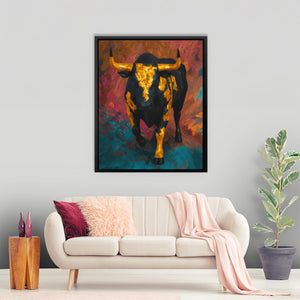 Bull's Inferno Charge II - Luxury Wall Art
