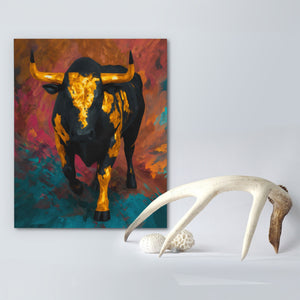 Bull's Inferno Charge II - Luxury Wall Art