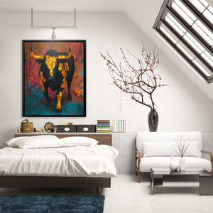Bull's Inferno Charge II - Luxury Wall Art