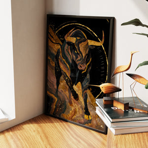 Bull's Liquid Gold - Luxury Wall Art