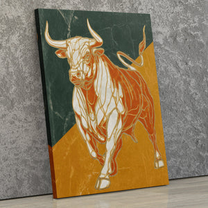 Bull's Molten Charge - Luxury Wall Art