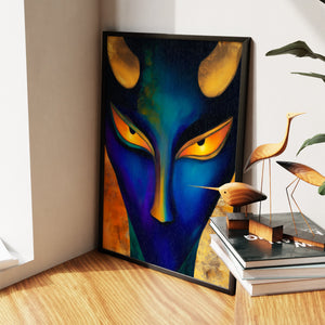 Bull's Sapphire Thunder - Luxury Wall Art