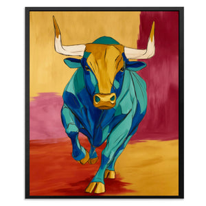 Bull's Turquoise Storm - Luxury Wall Art
