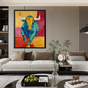 Bull's Turquoise Storm - Luxury Wall Art