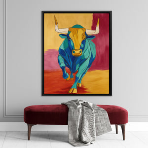 Bull's Turquoise Storm - Luxury Wall Art