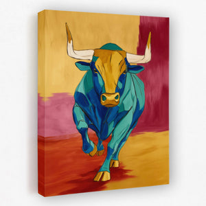 Bull's Turquoise Storm - Luxury Wall Art