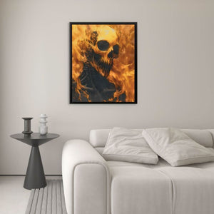 Burned to the Bone - Macabre Wall Art in Black Frame