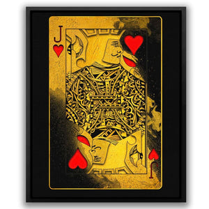Burning Jack of Hearts - Wall Art in Black Frame