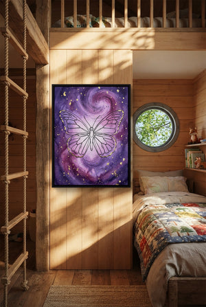 Butterfly Gilded Galaxy โ butterfly gilded galaxy p bedroom with loft area 1port framed black