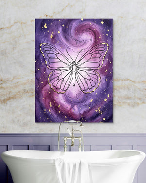 Butterfly Gilded Galaxy โ butterfly gilded galaxy psd marble purple bath 1port flush print