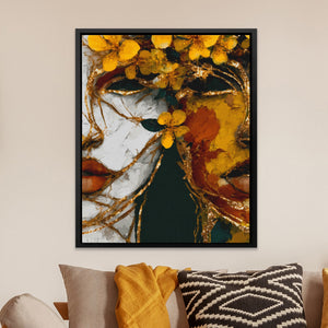 Butterfly Golden Ascension canvas wall art, room view