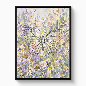 Butterfly Golden Meadow โ butterfly golden meadow white studio framed black