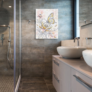 Butterfly Golden Peony โ butterfly golden peony sq bathroom 1port flush print