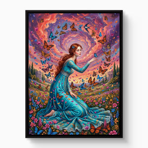 Butterfly Maiden โ butterfly maiden white studio framed black