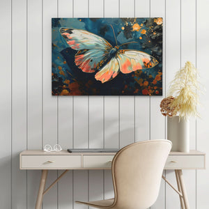 Butterfly Watercolor - Black Canvas Wall Art