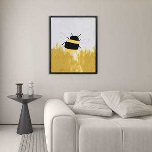 Buzzing Bumblebee - Yellow Wall Art for Nursery