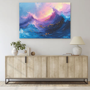 a painting on a wall above a dresser