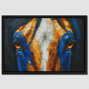 a painting of a horse's face is shown