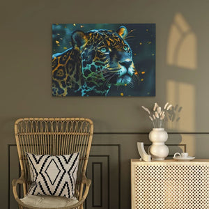 Calming Gaze Leopard - Green Big Cat Canvas Print