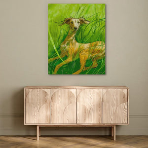 Canine Bliss - Green Wall Art for Bedroom