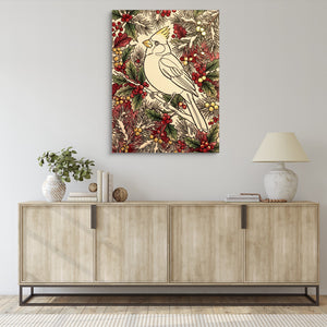 Cardinal Winter Berries โ cardinal winter berries sq living room desk 1port flush print