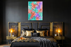 Cat Dreamy Watercolor โ cat dreamy watercolor bedroom with window 2 1port flush print