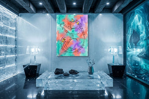 Cat Dreamy Watercolor โ cat dreamy watercolor icicle unreal minimalist living room 1port flush print