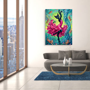 Cat's Water Dance โ cat's water dance sq nyc views 1port flush print